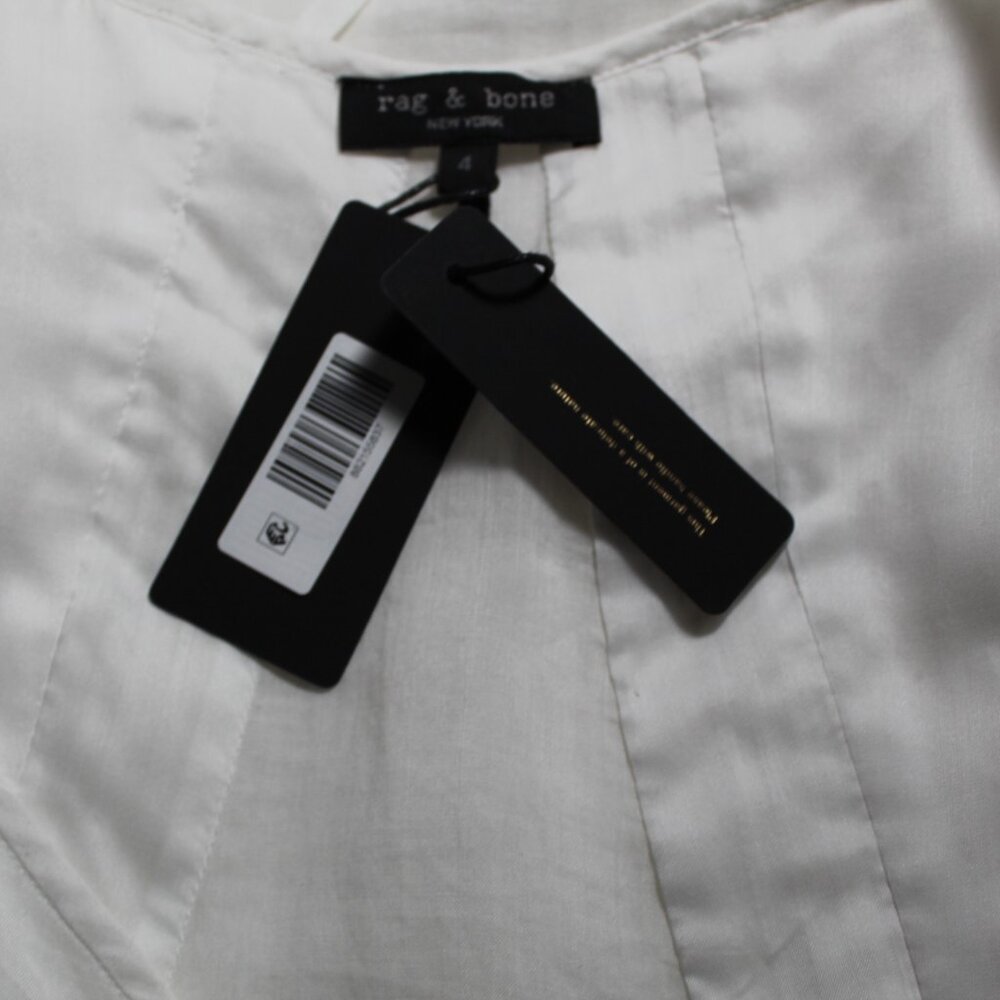 rag & bone Cream Lace-Trim Button-Front Midi Dress - Picture 7 of 8